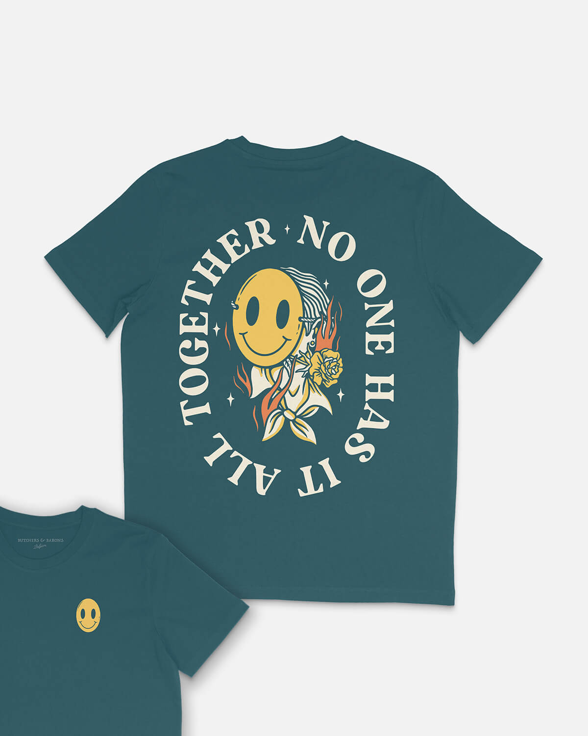 No one has it all together – T-shirt – Petrol - Butchers & Barons