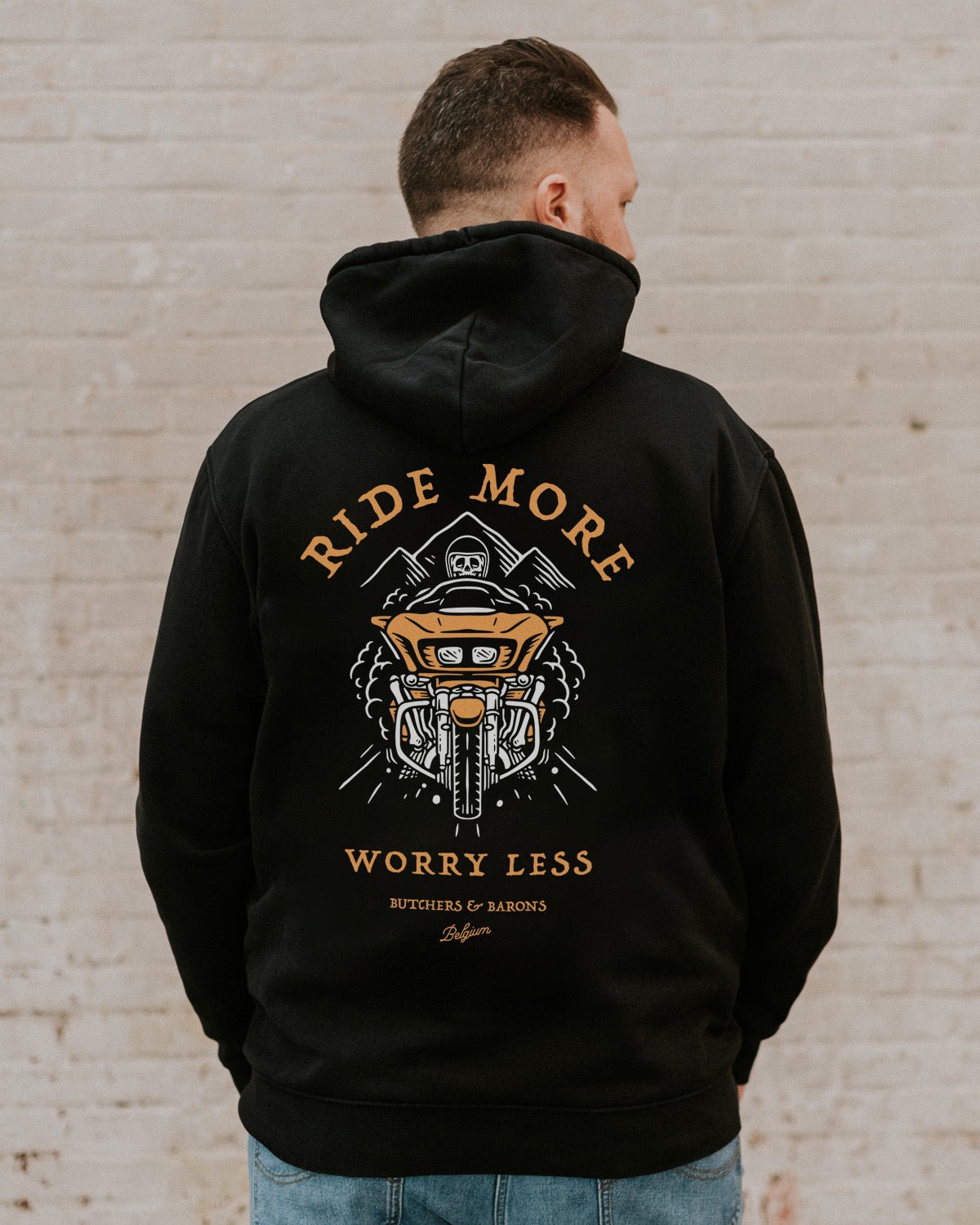 Ride More, Worry Less 1 – Hoodie - Butchers & Barons