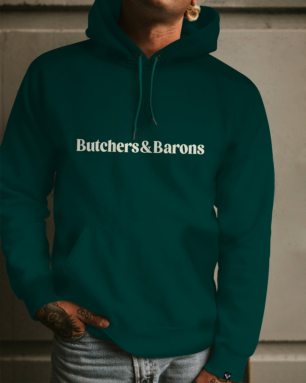 Butchers & Barons - dark green hoodie