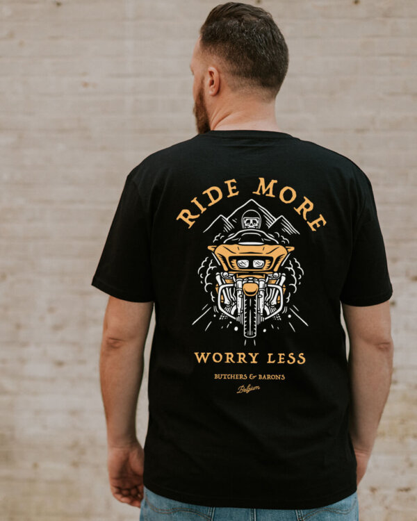 Ride More, Worry Less #1 - T-shirt - Black