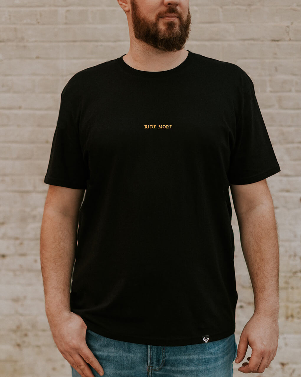 "Ride More, worry less" black motorcycle t-shirt by Butchers & Barons