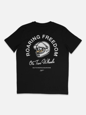 Roaring Freedom on two wheels - Butchers & Barons t-shirt