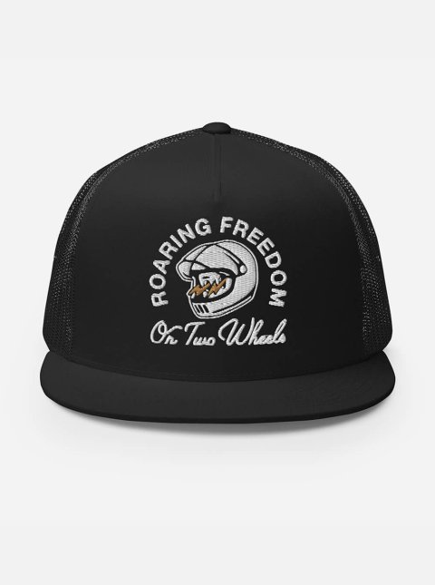 Roaring Freedom - Trucker Flat Cap - Black