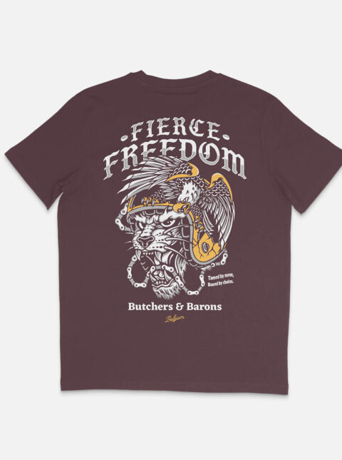 Fiece Freedom - T-shirt - Red Brown